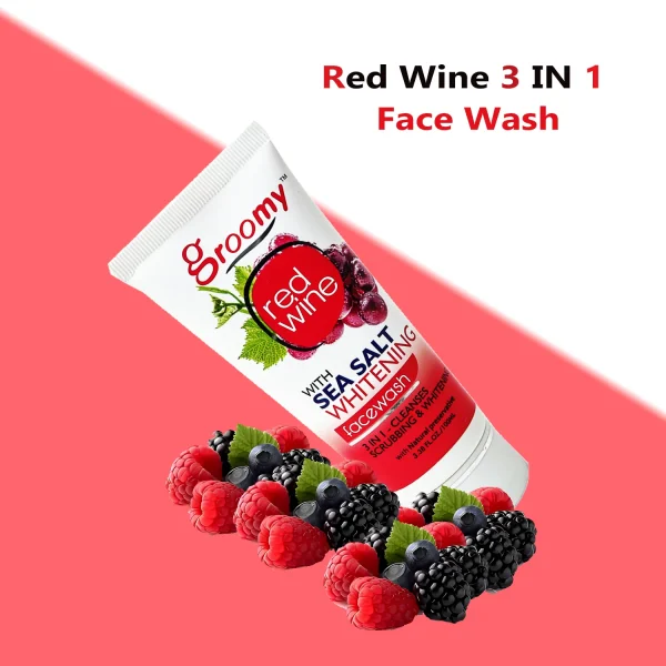 Groomy Red Wine Face Wash 3 in 1